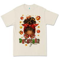 Bone december girl christmas afro messy bun Premium Tee - texasbilliewilder