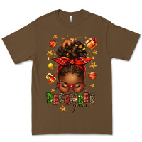 Cacao december girl christmas afro messy bun Premium Tee - texasbilliewilder