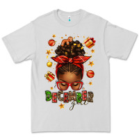 Dove Grey december girl christmas afro messy bun Premium Tee - texasbilliewilder