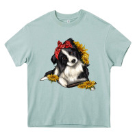 Arona border collie with bandanna Heavy Core Tee - texasbilliewilder