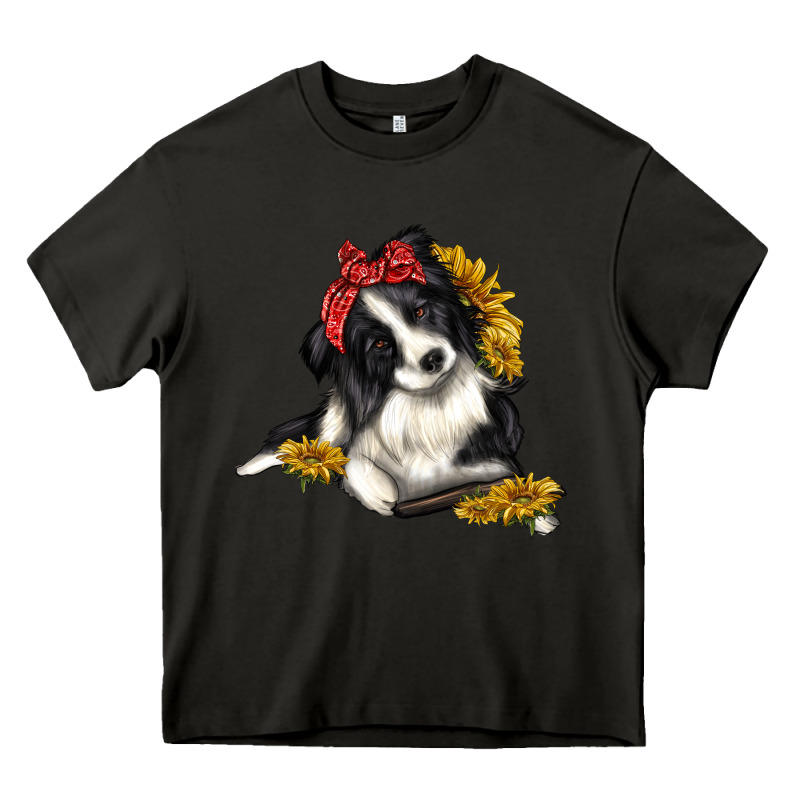 Border Collie With Bandanna Heavy Core Tee by texasbilliewilder | Teevron