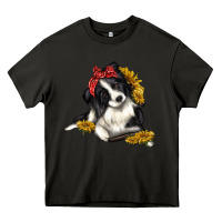Asphalt border collie with bandanna Heavy Core Tee - texasbilliewilder