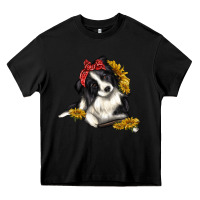 Black border collie with bandanna Heavy Core Tee - texasbilliewilder