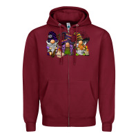 Burgundy halloween gnomies Zipper Hoodie - BarkalooDesign