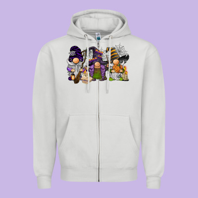 Halloween Gnomies Zipper Hoodie Designed By Barkaloodesign