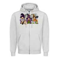 Dove Grey halloween gnomies Zipper Hoodie - BarkalooDesign