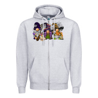 Heather Grey halloween gnomies Zipper Hoodie - BarkalooDesign