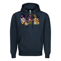 Navy halloween gnomies Zipper Hoodie - BarkalooDesign