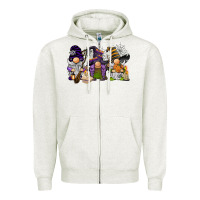 Oatmeal Heather halloween gnomies Zipper Hoodie - BarkalooDesign