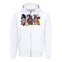 White halloween gnomies Zipper Hoodie - BarkalooDesign