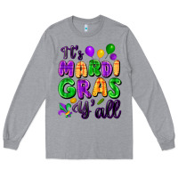 Heather Grey It's Mardi Gras y'all Long Sleeve Tee - FaDigitalArtStudio