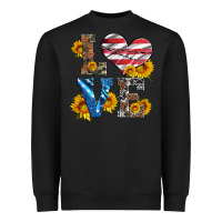Black love with sunflowers and usa flag Heavyweight Sweatshirt - Artiststas