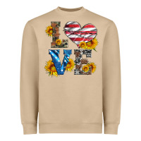 Mushroom love with sunflowers and usa flag Heavyweight Sweatshirt - Artiststas