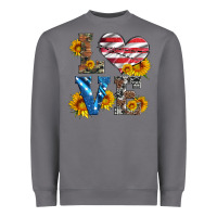 Storm love with sunflowers and usa flag Heavyweight Sweatshirt - Artiststas