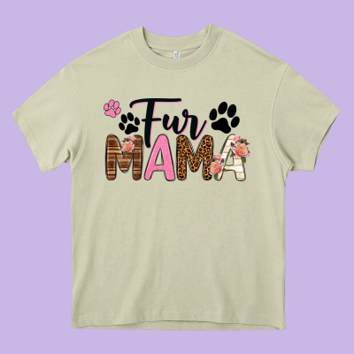 Fur Mama Heavy Core Tee Designed By Texasbilliewilder