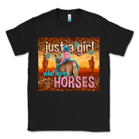 Black just a girl who loves horses Classic Tee - TumblerDesignByShophia