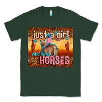 Sports Green just a girl who loves horses Classic Tee - TumblerDesignByShophia
