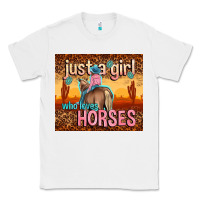 White just a girl who loves horses Classic Tee - TumblerDesignByShophia