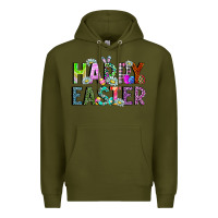 Army Green Happy Easter Premium Hoodie - CowhideDigitalArt