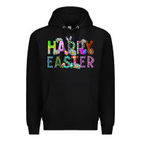Black Happy Easter Premium Hoodie - CowhideDigitalArt