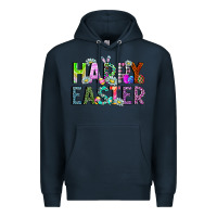 Navy Happy Easter Premium Hoodie - CowhideDigitalArt