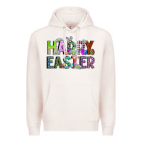 Pale Pink Happy Easter Premium Hoodie - CowhideDigitalArt