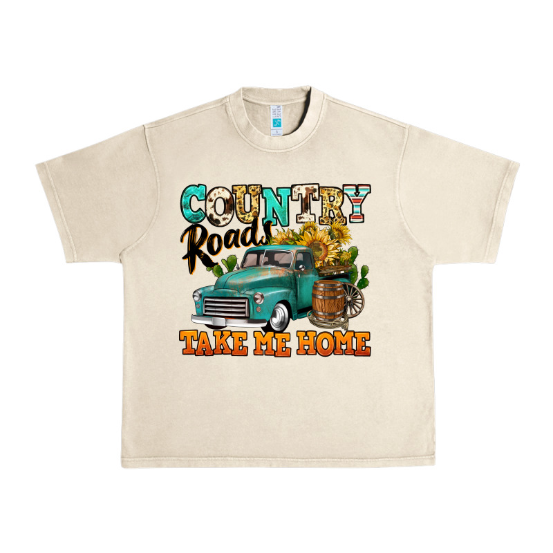 Country Roads Take Me Home Vintage Truck Urban Heavy Tee by Jasminsmagicworld | Teevron