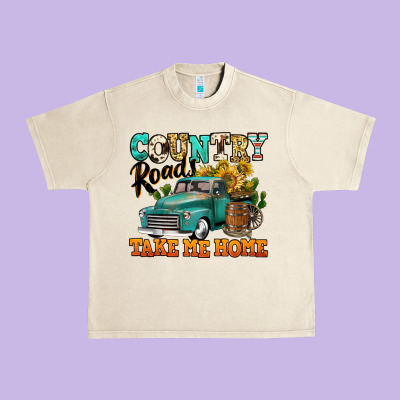 Country Roads Take Me Home Vintage Truck Urban Heavy Tee Designed By Jasminsmagicworld