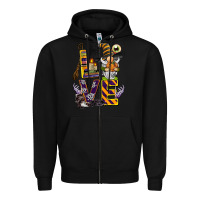 Black halloween love gnome Zipper Hoodie - BarkalooDesign