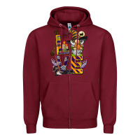 Burgundy halloween love gnome Zipper Hoodie - BarkalooDesign
