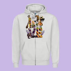 Halloween Love Gnome Zipper Hoodie Designed By Barkaloodesign