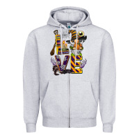 Heather Grey halloween love gnome Zipper Hoodie - BarkalooDesign