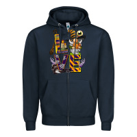 Navy halloween love gnome Zipper Hoodie - BarkalooDesign