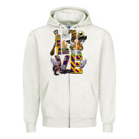 Oatmeal Heather halloween love gnome Zipper Hoodie - BarkalooDesign