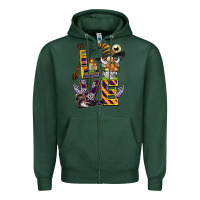 Sports Green halloween love gnome Zipper Hoodie - BarkalooDesign