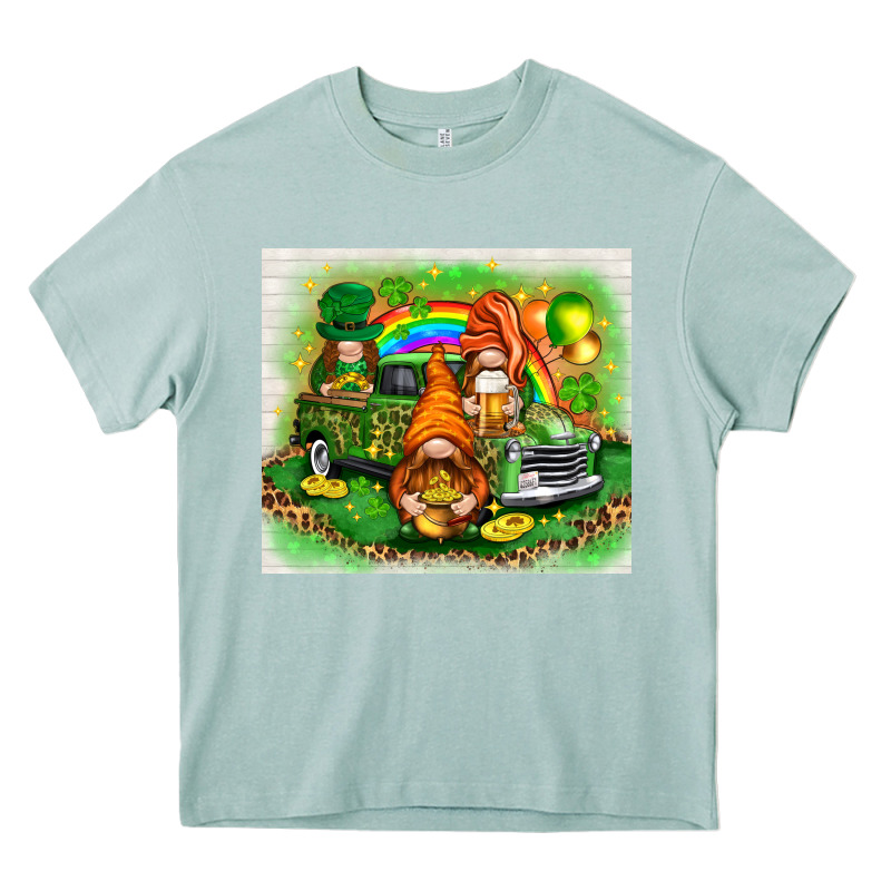 St Patricks Day Gnomies With Truck Heavy Core Tee by NancyCooperArtShop | Teevron