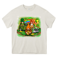 Cream st patricks day gnomies with truck Heavy Core Tee - NancyCooperArtShop