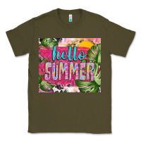 Army Green hello summer with cowhide Classic Tee - TumblerDesignByShophia