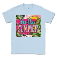 Dusty Blue hello summer with cowhide Classic Tee - TumblerDesignByShophia