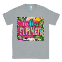 Heather Grey hello summer with cowhide Classic Tee - TumblerDesignByShophia