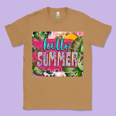 Hello Summer With Cowhide Classic Tee Designed By Tumblerdesignbyshophia