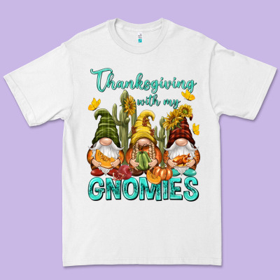 Thanksgiving With My Gnomes Premium Tee Designed By Nancycooperartshop