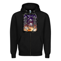 Black halloween dancing skeletons stars Zipper Hoodie - BarkalooDesign