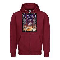 Burgundy halloween dancing skeletons stars Zipper Hoodie - BarkalooDesign