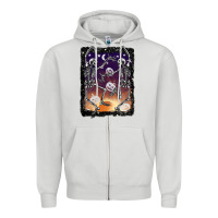 Dove Grey halloween dancing skeletons stars Zipper Hoodie - BarkalooDesign