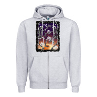 Heather Grey halloween dancing skeletons stars Zipper Hoodie - BarkalooDesign