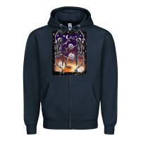 Navy halloween dancing skeletons stars Zipper Hoodie - BarkalooDesign