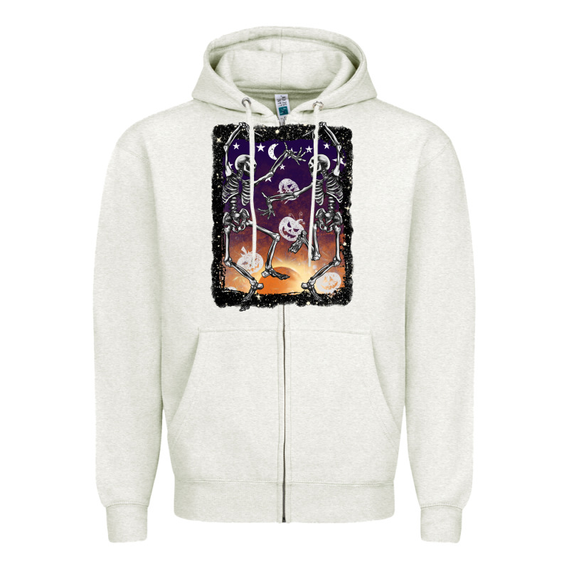 Halloween Dancing Skeletons Stars Zipper Hoodie by BarkalooDesign | Teevron