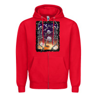 Red halloween dancing skeletons stars Zipper Hoodie - BarkalooDesign
