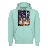 Seafoam halloween dancing skeletons stars Zipper Hoodie - BarkalooDesign